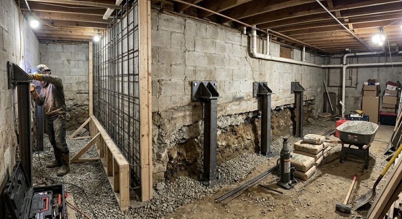 Basement Stabilization in Southern Pines, NC