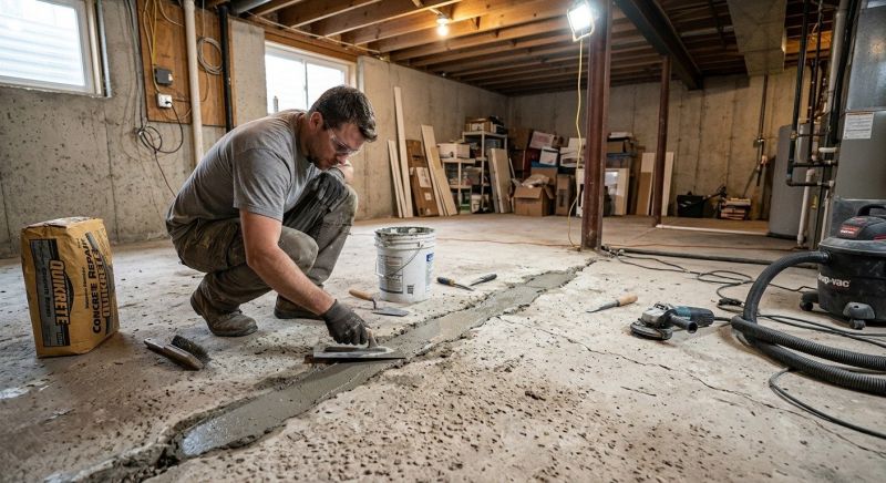 Cracked Basement Floor Repair in Southern Pines, NC