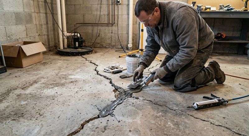 Cracked Basement Floor Repair in Southern Pines, NC