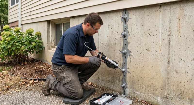 Foundation Crack Sealing in Southern Pines, NC
