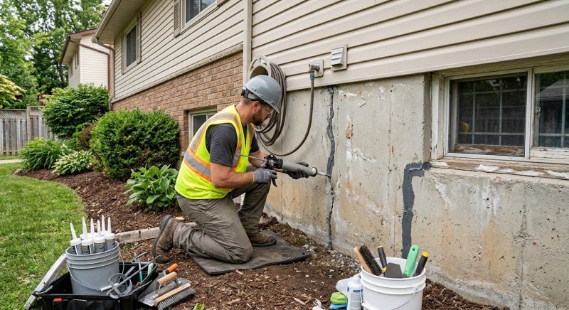Foundation Crack Sealing in Southern Pines, NC