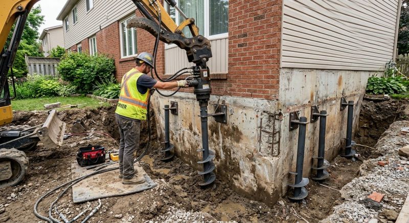 Helical Pile Installation in Southern Pines, NC