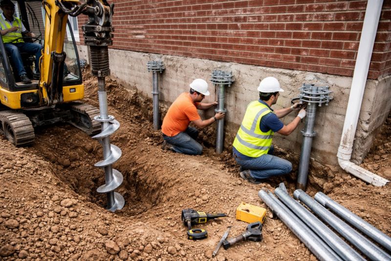 Helical Pile Installation in Southern Pines, NC